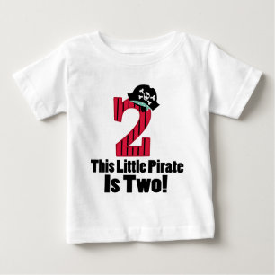 Camiseta Para Bebê Pirata bonito do segundo aniversário