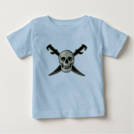 Camiseta Para Bebê Pirata (Caveira) - T-Shirt de Jersey Fino para Beb