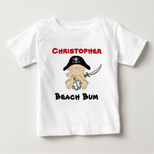 Camiseta Para Bebê Pirata de Bebê Personalizada para Praia ~ Boys