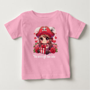 Camiseta Para Bebê Pirata de Dia de os namorados