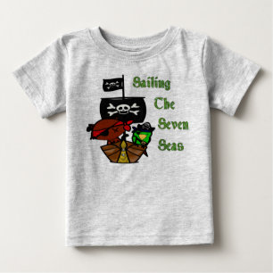 Camiseta Para Bebê Pirata de Sete Mares