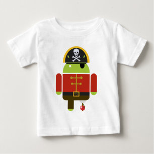 Camiseta Para Bebê Pirata do Android - Andy