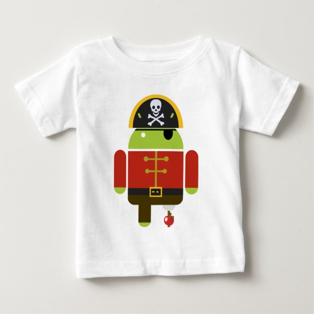 Camiseta Para Bebê Pirata do Android - Andy (Frente)