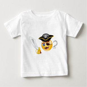 Camiseta Para Bebê pirata emoji