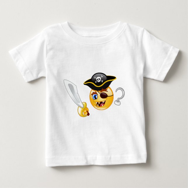 Camiseta Para Bebê pirata emoji (Frente)