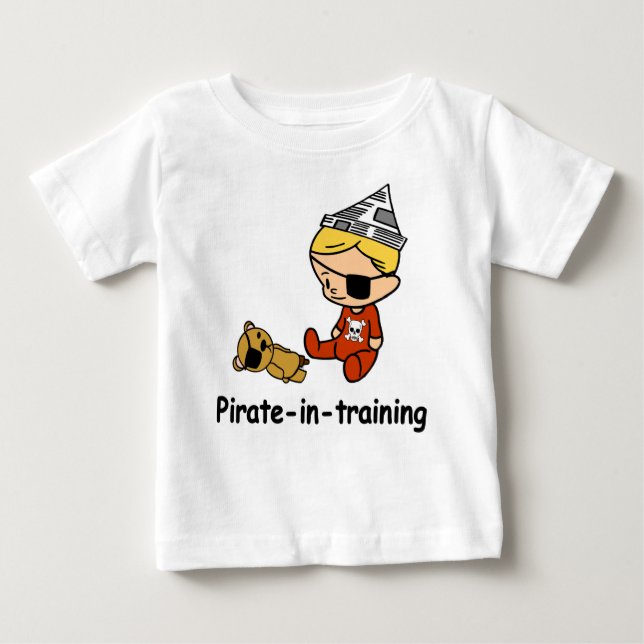 Camiseta Para Bebê Pirata no t-shirt do bebê do treinamento (Frente)