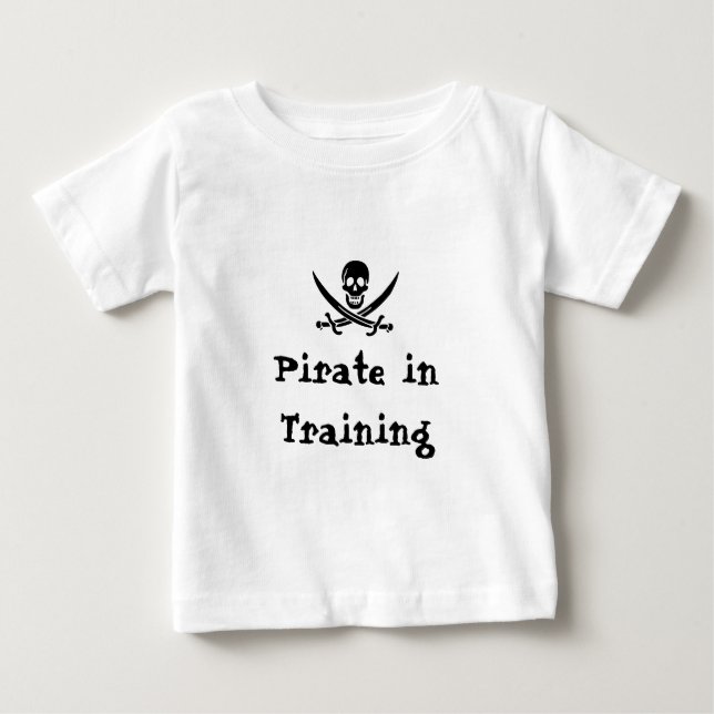 Camiseta Para Bebê Pirata no Treinamento! (Frente)
