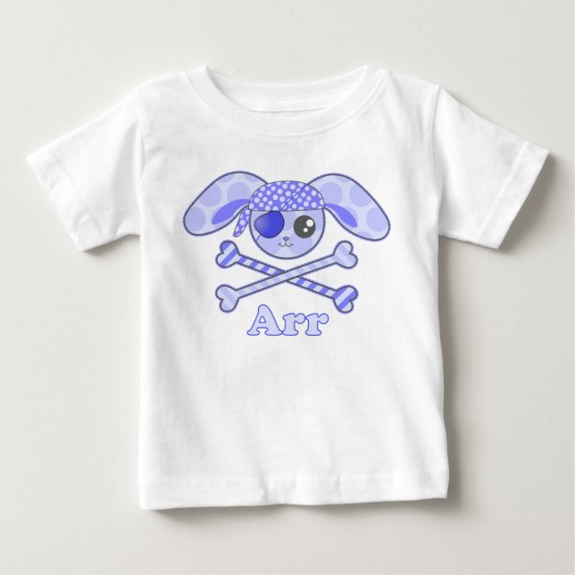 Camiseta Para Bebê Pirate Blue Bunny Arr (Frente)
