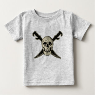 Camiseta Para Bebê Pirate (Caveira) - Baby Fine Jersey T Shirt