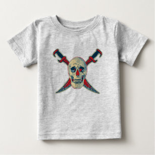 Camiseta Para Bebê Pirate (Caveira) - Baby Fine Jersey T Shirt