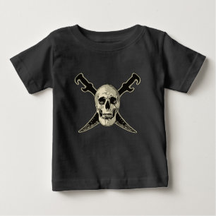Camiseta Para Bebê Pirate (Caveira) - Baby Fine Jersey T Shirt