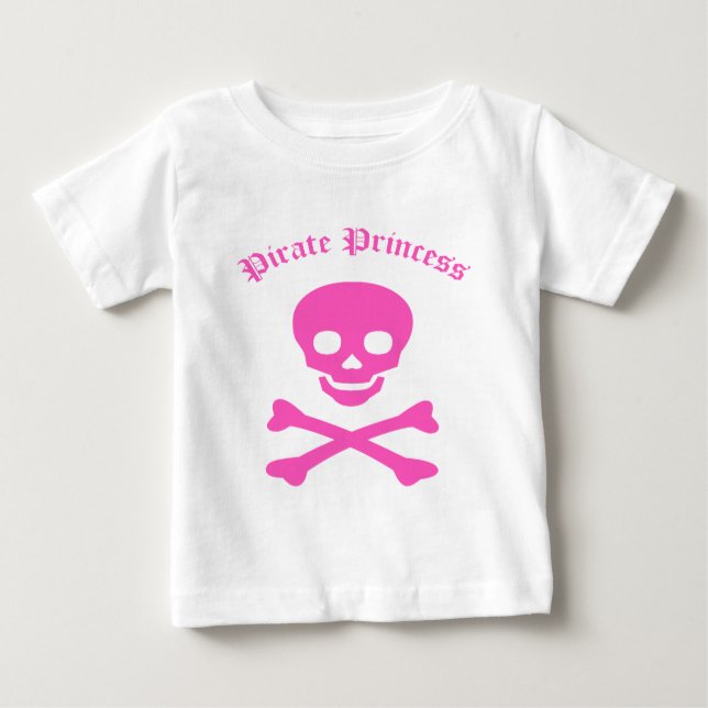 Camiseta Para Bebê Pirate Princess Crossbones (Frente)