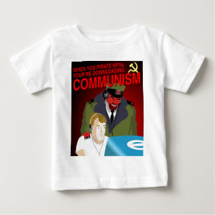 Camiseta Para Bebê Piratear a música é comunismo