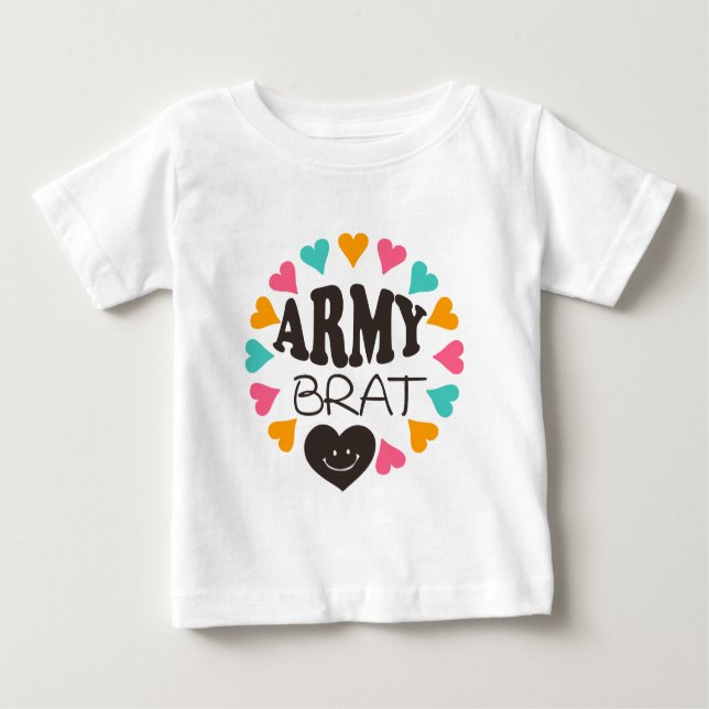 Camiseta Para Bebê Pirralho do exército (Frente)