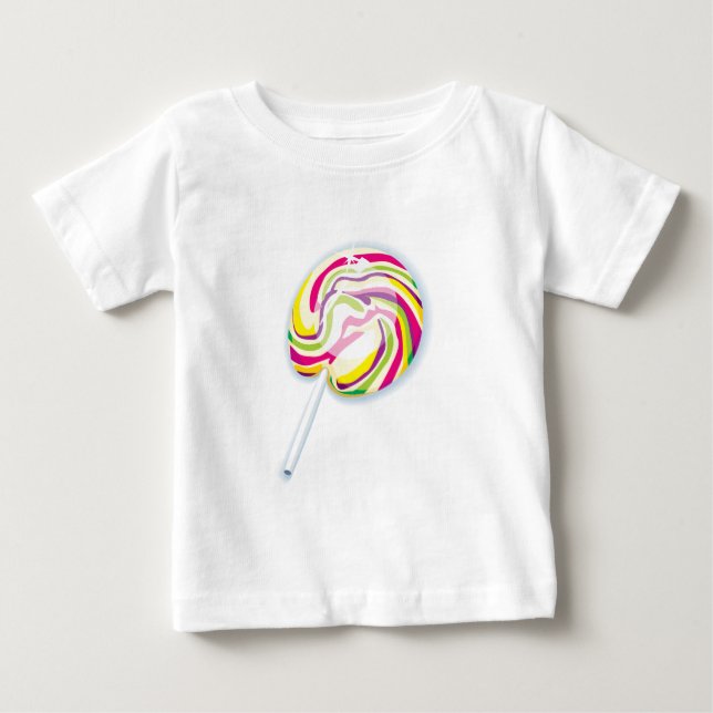 Camiseta Para Bebê pirulito colorido espiral (Frente)