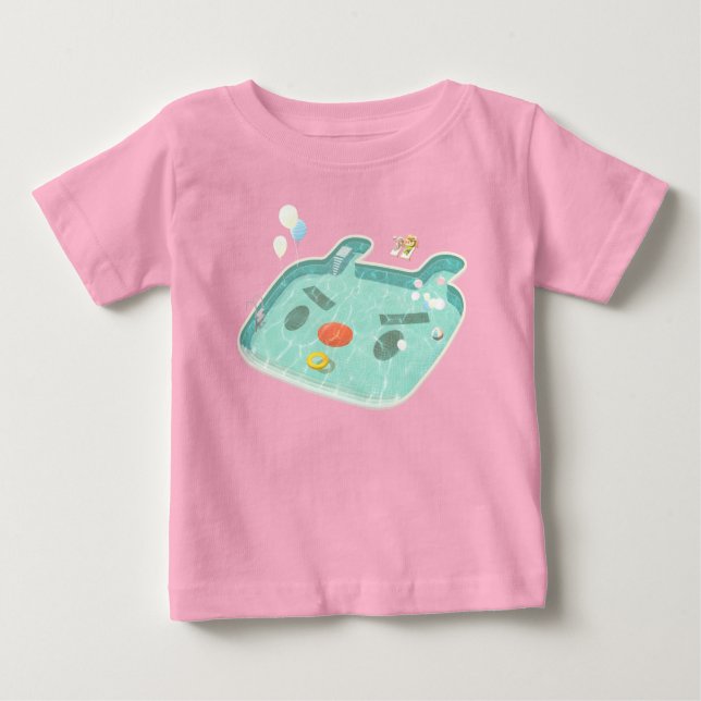 Camiseta Para Bebê Piscina (Frente)