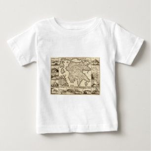 Camiseta Para Bebê Piscina 1688/mapa Peloponnesian grego