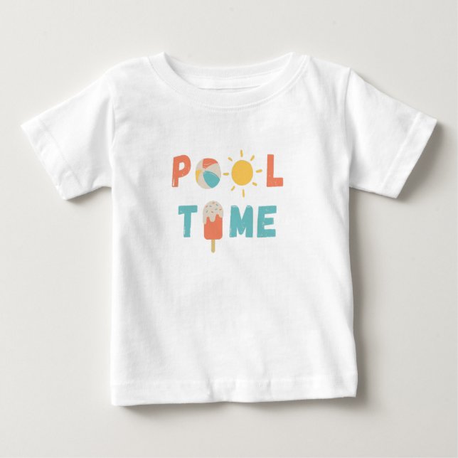 Camiseta Para Bebê piscina. Bebês - Litas e T-Shirts (Frente)