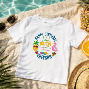 Camiseta Para Bebê Piscina Festa de aniversário de Verão moderno