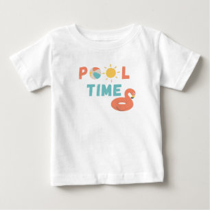 Camiseta Para Bebê piscina hora Baby T-Shirt