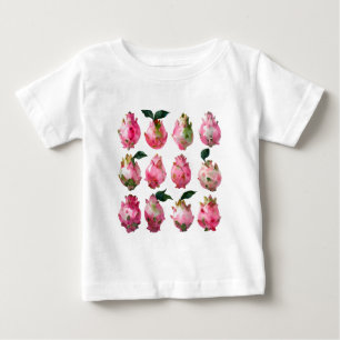 Camiseta Para Bebê Pitaya Watercolor Art Tropical
