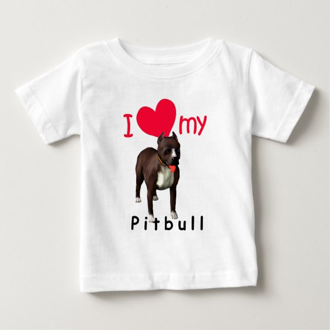 Camiseta Para Bebê Pitbull (Frente)