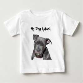 Camiseta Para Bebê Pitbull preto editável