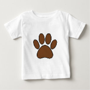 Camiseta Para Bebê Pixel Dog Paw Print