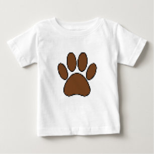 Camiseta Para Bebê Pixel Dog Paw Print