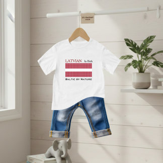 Camiseta Para Bebê Pixelated flag Latvia