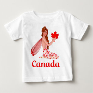 Camiseta Para Bebê Pixie canadense com Folha de Maple