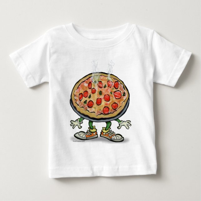 Camiseta Para Bebê Pizza (Frente)