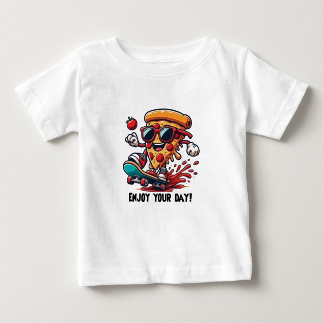 Camiseta Para Bebê PIZZA BABY T-Shirt (Frente)