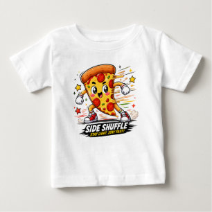 Camiseta Para Bebê Pizza de Pepperoni Kawaii Faz Exercício Engraçado 