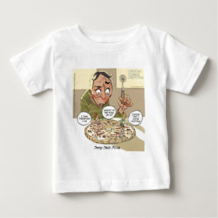 Camiseta Para Bebê Pizza Deep Dish Engraçada Filosófica