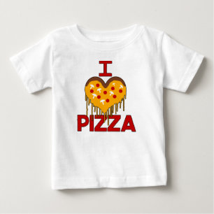 Camiseta Para Bebê Pizza do amor dos bebês DEMASIADO!