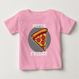 Camiseta Para Bebê Pizza Friday Design - Baby Fine Jersey T Shirt