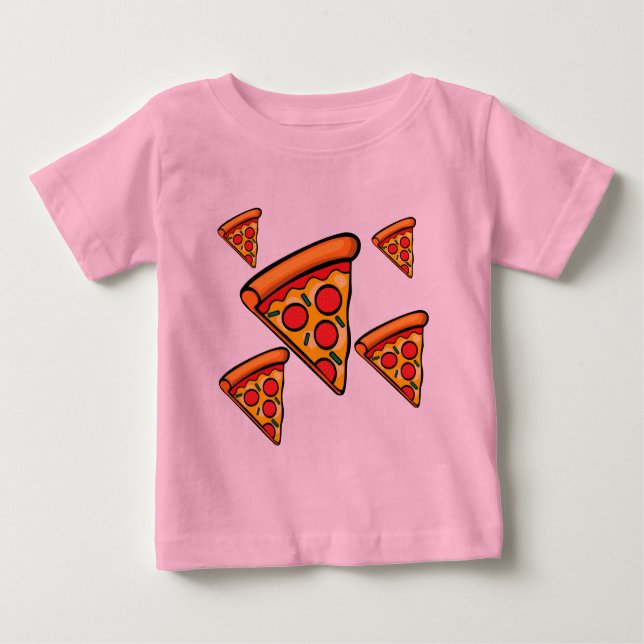 Camiseta Para Bebê Pizza Friday Design - Baby Fine Jersey T Shirt (Frente)