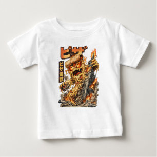 Camiseta Para Bebê Pizza Kaiju – A Destruição Queijosa