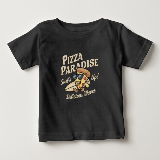 Camiseta Para Bebê Pizza Paradise (Frente)