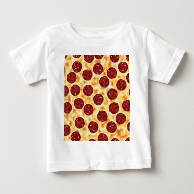 Camiseta Para Bebê Pizza Pepperoni (Frente)