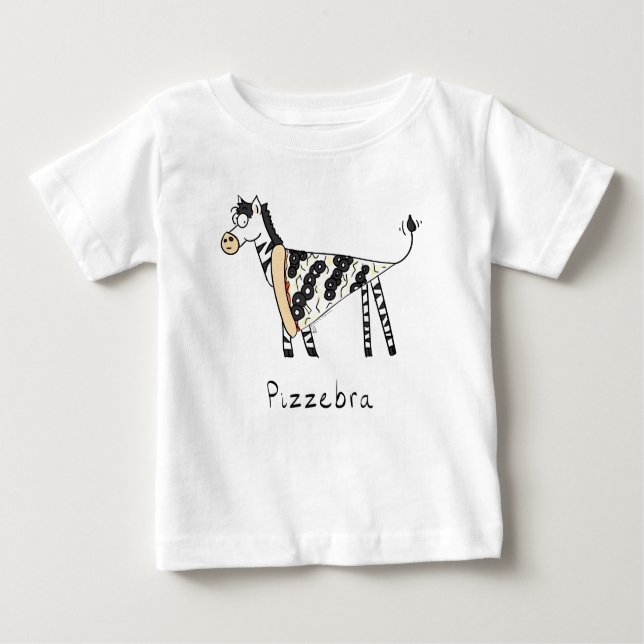 Camiseta Para Bebê Pizzebra Pizza Zebra - Camiseta Bebê (Frente)
