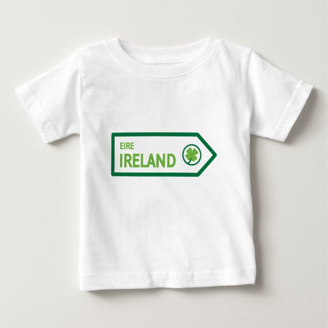 Camiseta Para Bebê Placa de Estrada da Irlanda (Frente)