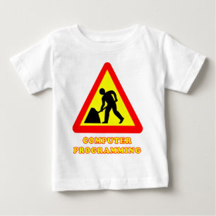 Camiseta Para Bebê Placa de Estrada Engraçada de Programação de Compu