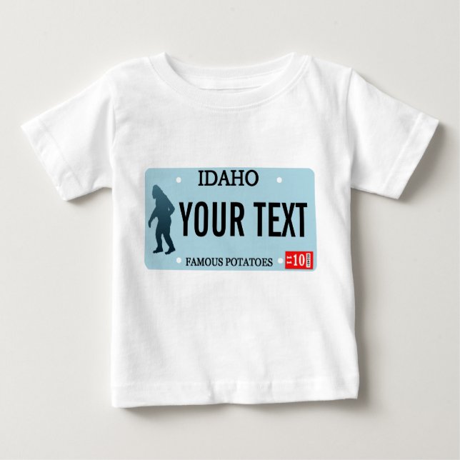 Camiseta Para Bebê Placa de Licença Idaho Sasquatch (Frente)
