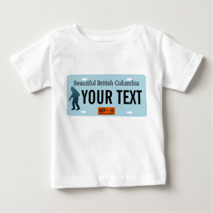 Camiseta Para Bebê Placa de Licença Sasquatch da Colúmbia Britânic