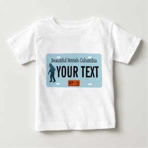 Camiseta Para Bebê Placa de Licença Sasquatch da Colúmbia Britânica