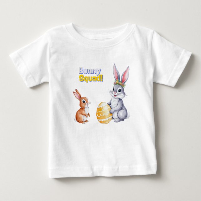 Camiseta Para Bebê Placa de Páscoa de Aquarela para Feriados de Prima (Frente)