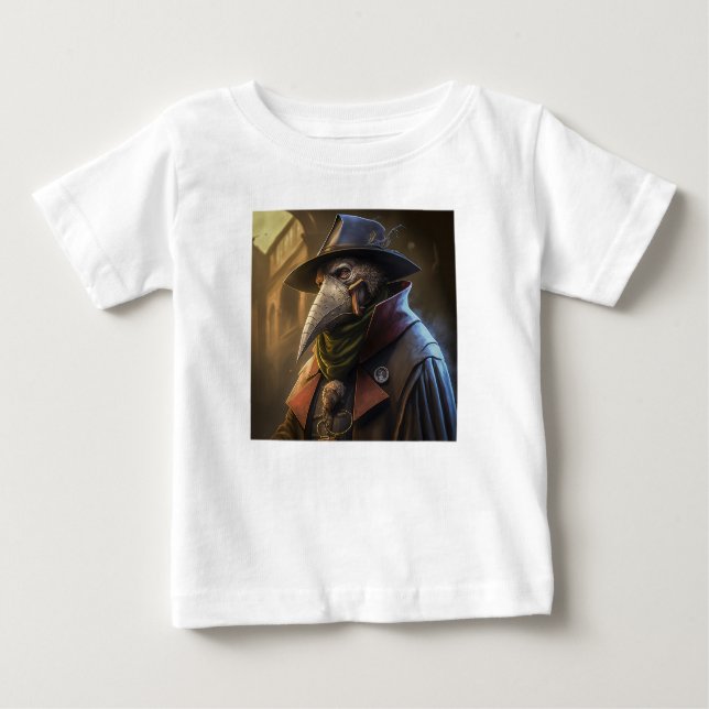 Camiseta Para Bebê Plague Doctor Baby Fine Jersey T-Shirt (Frente)