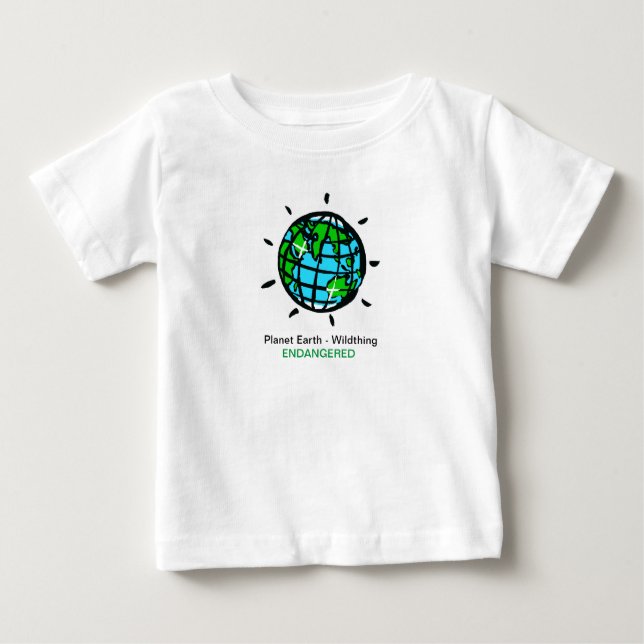 Camiseta Para Bebê Planeta Terra - Conservação - Ecologia - Natureza  (Frente)